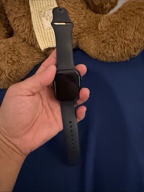 Apple Black Smartwatch with Black Silicone Band